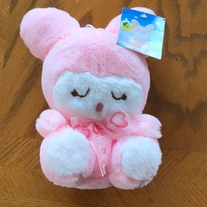 NEW Pink & White Plush Stuffed Animal with Hearts